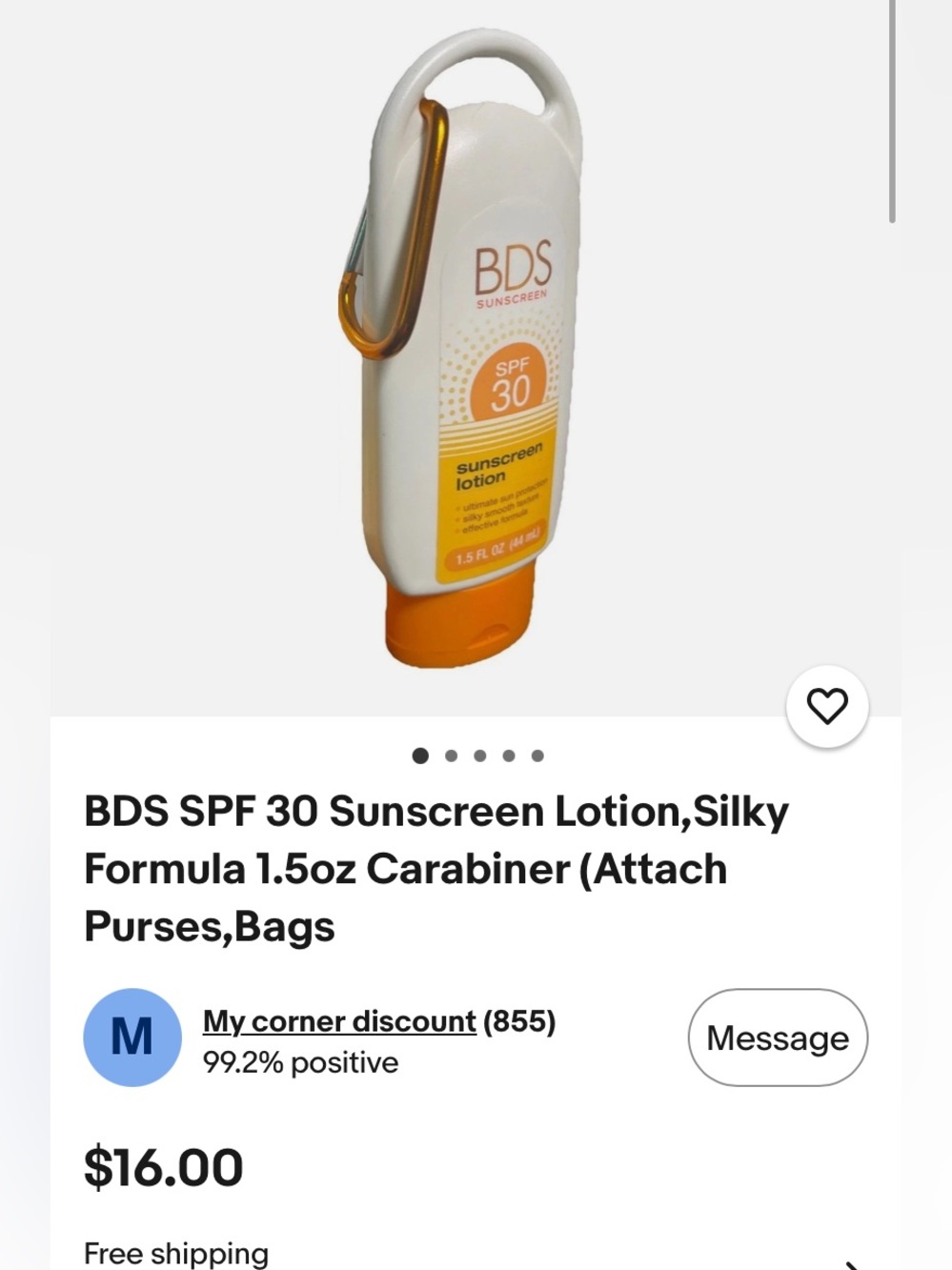 SPF 30 Sunscreen Lotion - White & Orange - Picture 2 of 2